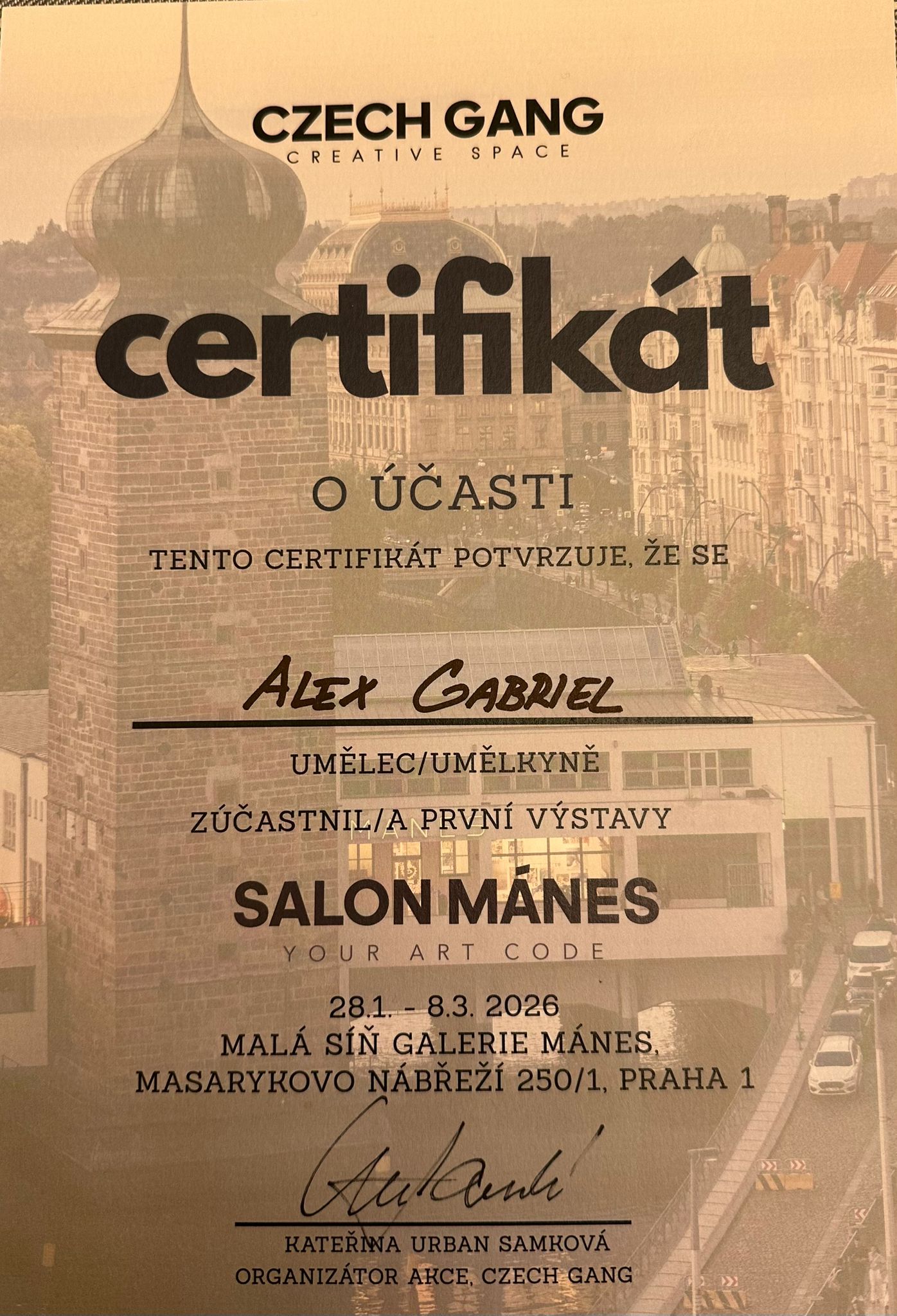 Certificate Manes
